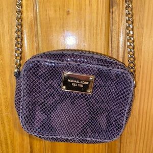 Michael Kors Purple Snakeskin Crossbody Purse
